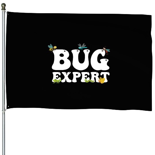 Bug Expert Entomology Insect Catching Groovy House Flags