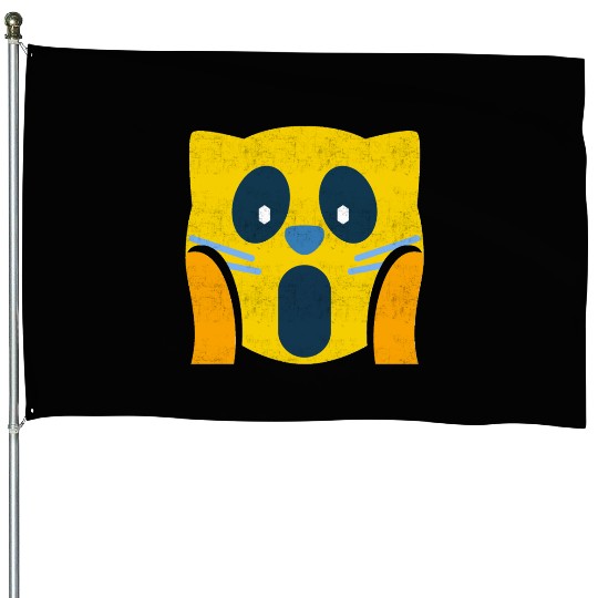 Cute cat pranked House Flags