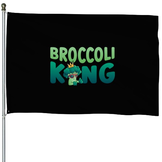 Broccoli King Vegetarian Vegetable Veggies Vegan House Flags