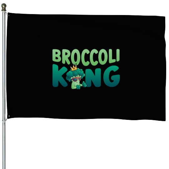 Broccoli King Vegetarian Vegetable Veggies Vegan House Flags