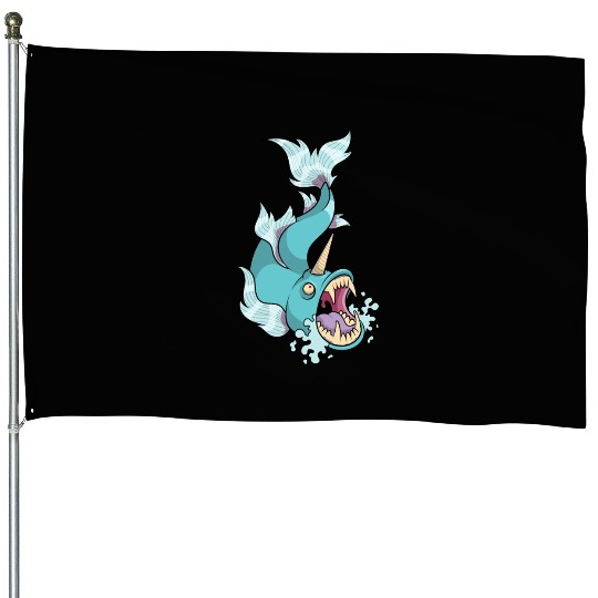 Unicorn Fish House Flags