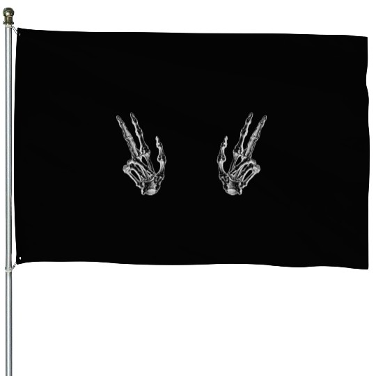 Skeleton Hand House Flags