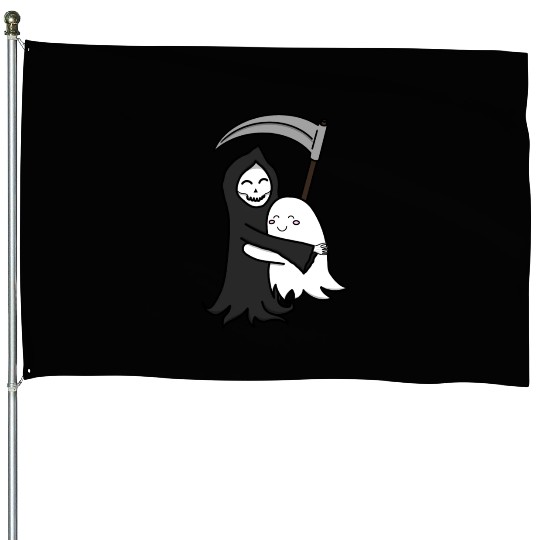 Grim Reaper & Ghost Hug | Friendship | Azrael House Flags