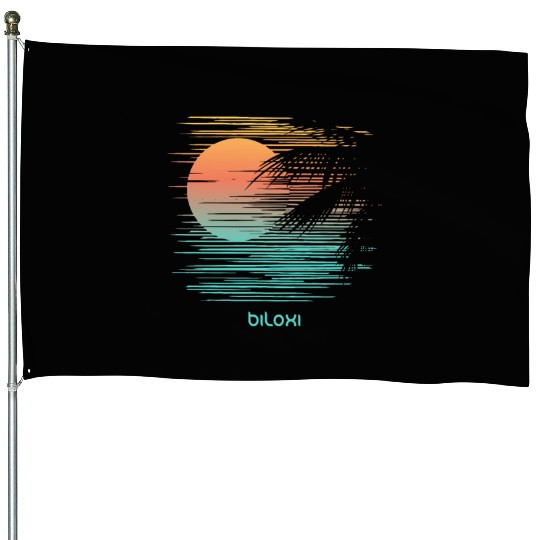 Artistic Biloxi Mississippi Palm Tree Vacation House Flags