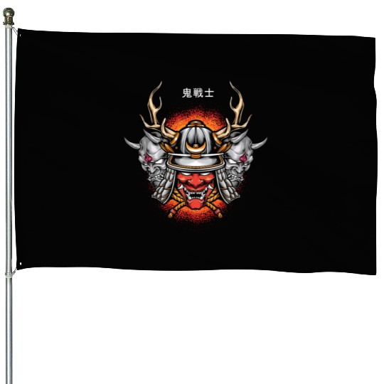 Japan Oni Samurai Warrior House Flags