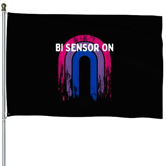 Bi Sensor On Bisexual Funny Bi Pride Humor LGBTQ House Flags