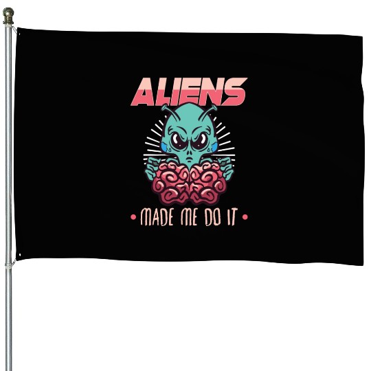 Alien Extraterrestrial Area 51 UFO Space Geek Gift House Flags