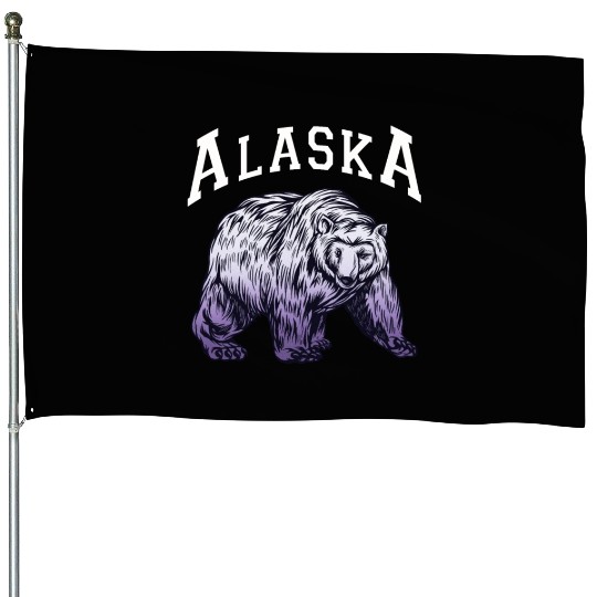 Alaska Gift USA Natur Bär Denali Grizzly Wald House Flags