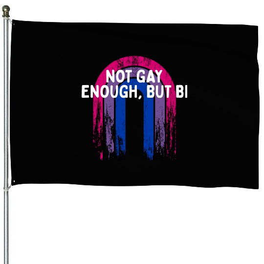 Not Gay Enough But Bi Bisexual LGBTQ Bi Pride House Flags
