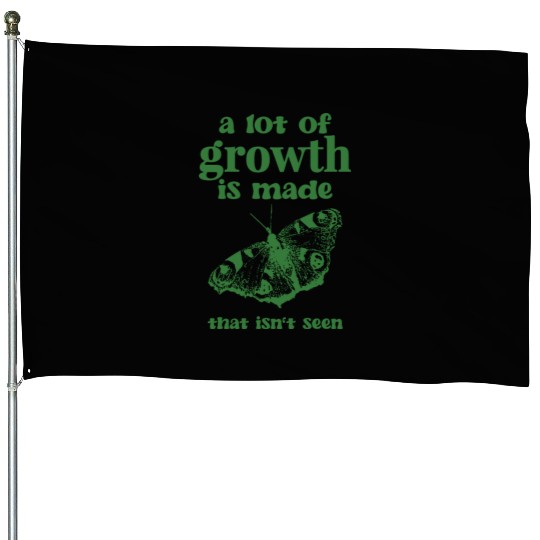 Self Growth | Butterfly House Flags green