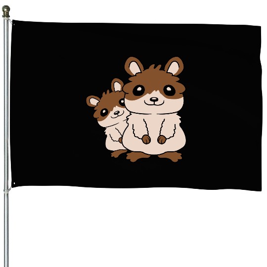 Hamster family small child House Flags