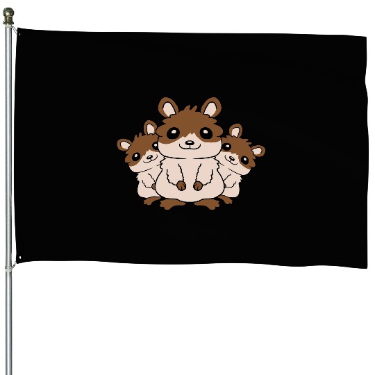 Crew hamster family kids House Flags