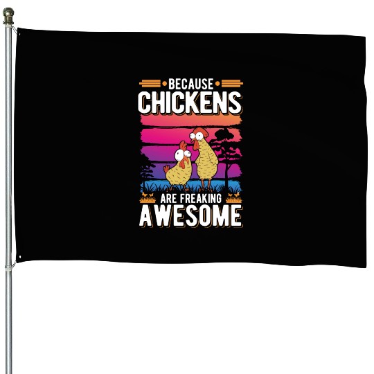 Chickens Farmer Chicken Coop House Flags