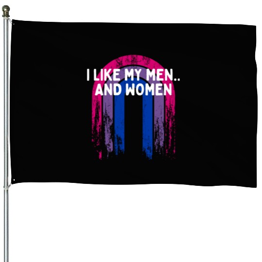 I Like My Men and Women Bisexual LGBTQ Bi Pride House Flags