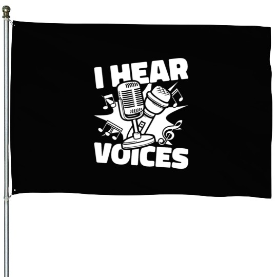 Music Teacher Microphone House Flags