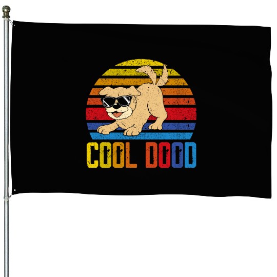 Cool Dood Goldendoodle Doodle Dog Lover Puppy Paw House Flags