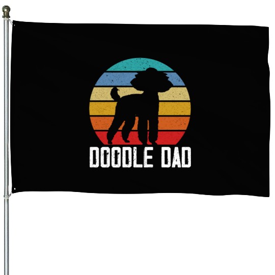 Doodle Dad Goldendoodle Dog Lover Puppy Paw Love House Flags