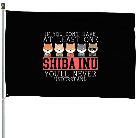 Shiba Inu Japanese Dog Lover Puppy Paw Love House Flags