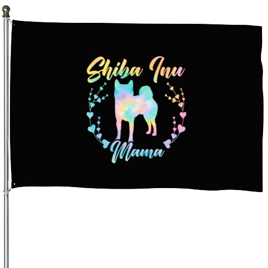 Shiba Inu Mama Japanese Dog Lover Puppy Paw Love House Flags