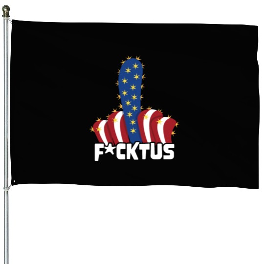 4th of July Vote Cactus Patriotic American Fucktus House Flags
