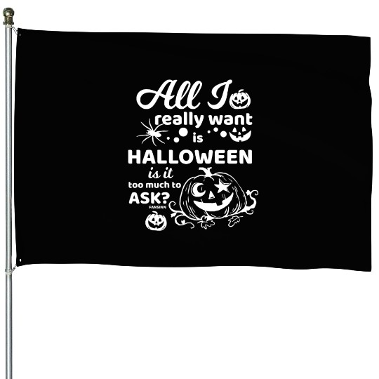 Jack o Lantern Halloween Pumpkin face House Flags