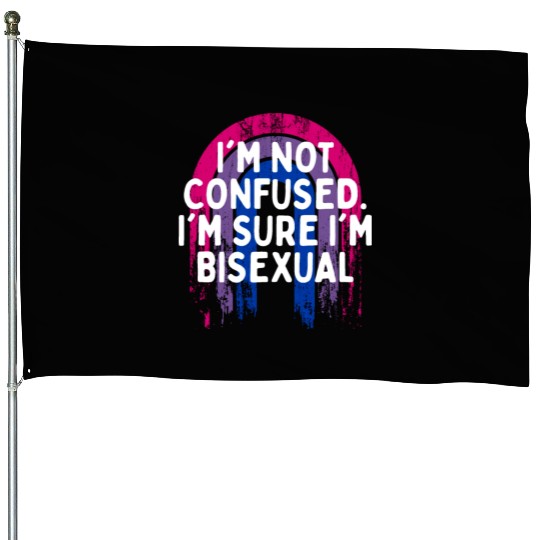 I'm Sure I'm Bisexual Bi Positivity Bi Pride House Flags