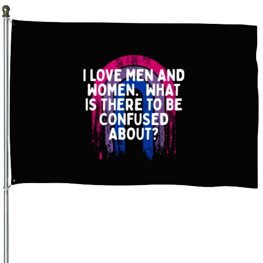 I Love Men and Women Bisexual LGBTQ Bi Pride Gay House Flags