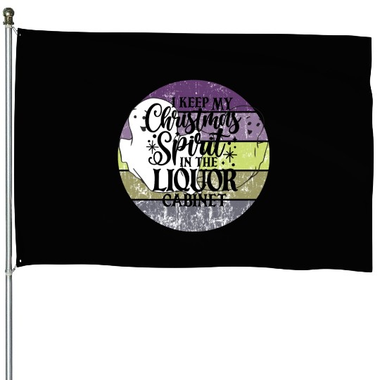 Funny Christmas Spirit Ghosts Sunset House Flags