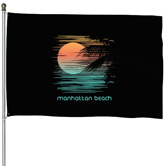 Artistic Manhattan Beach California Palm Tree House Flags