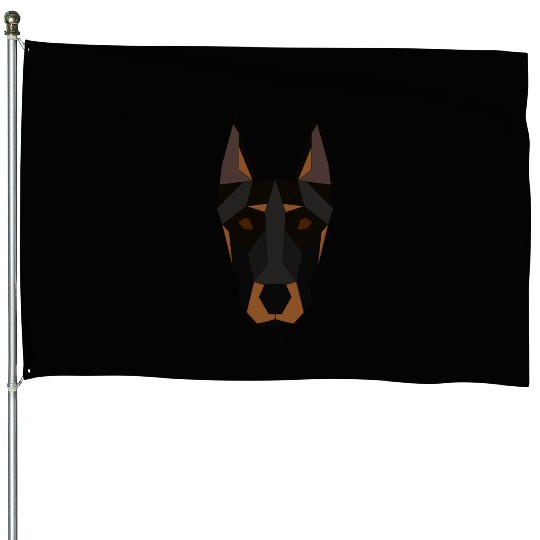 Doberman geometrical House Flags