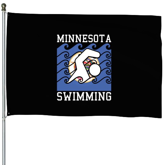 Minnesota Flag Swimming Team Swim Swimmer US State House Flags