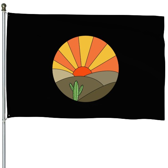 Sunrise desert House Flags