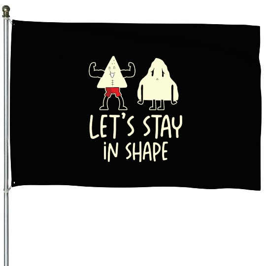 Gym Cute Motivational Geometric Shapes Working Out House Flags