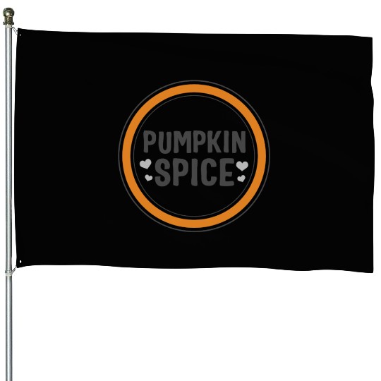 Halloween Theme Cute Pumpkin Spice Coffee Lover House Flags