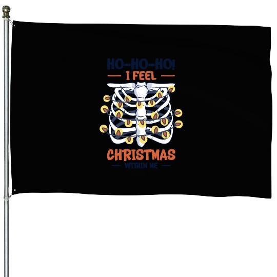 Christmas Holiday Skeleton Rib Cage Radiology House Flags