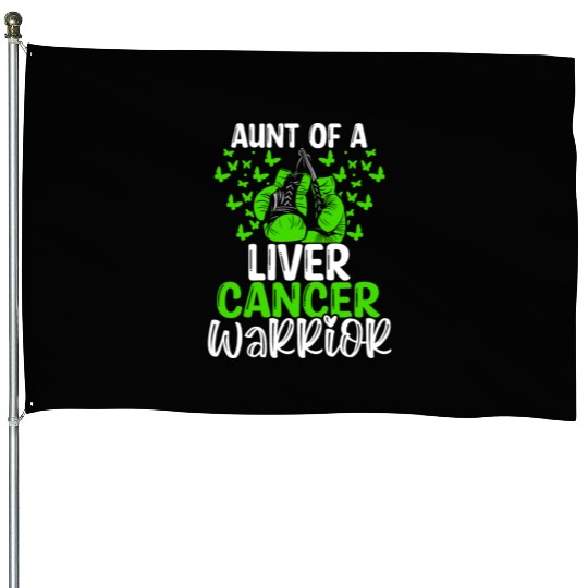 Liver Cancer Awareness Aunt Nephew Niece House Flags