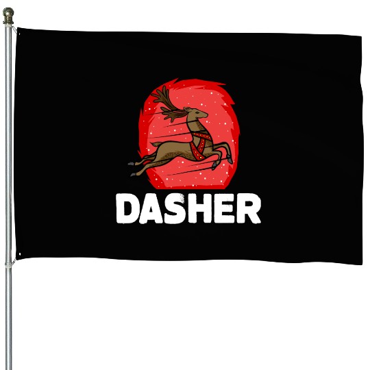 Christmas Santa's Reindeer Lazy Costume Dasher House Flags