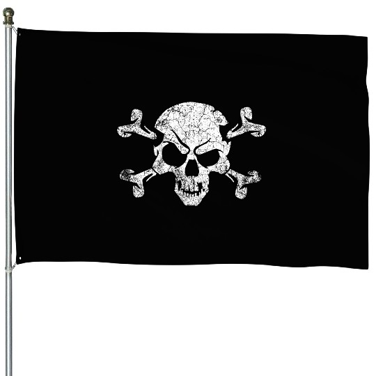Grunge Pirate Skull And Crossbones House Flags