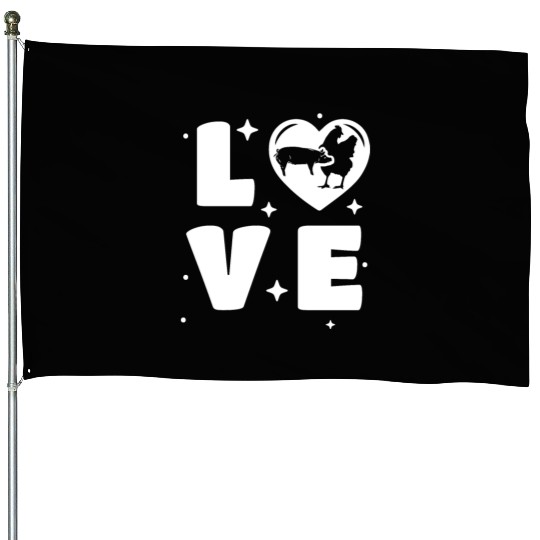Funny Farming Love Pigs Chickens Raising Farmer House Flags