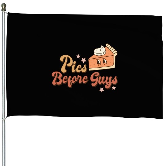 Thanksgiving Pies before guys retro vintage House Flags