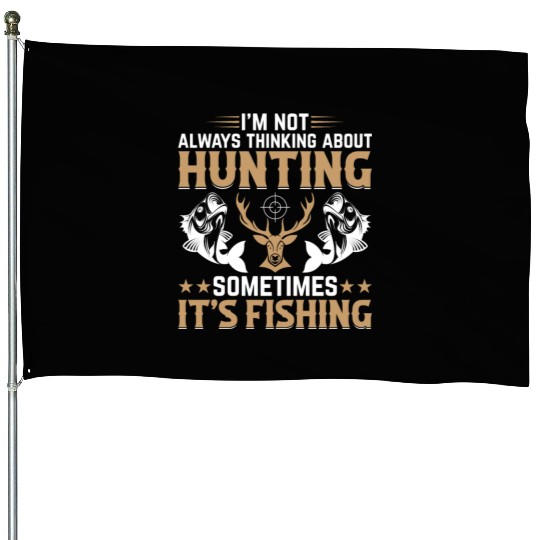 Fish Fishing Deer Hunting Trout Fishing - Deer Hun House Flags