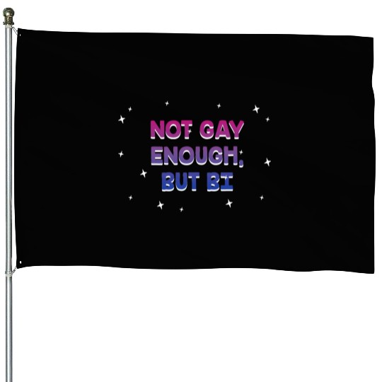 Not Gay Enough But Bi Bisexual LGBTQ Bi Pride House Flags