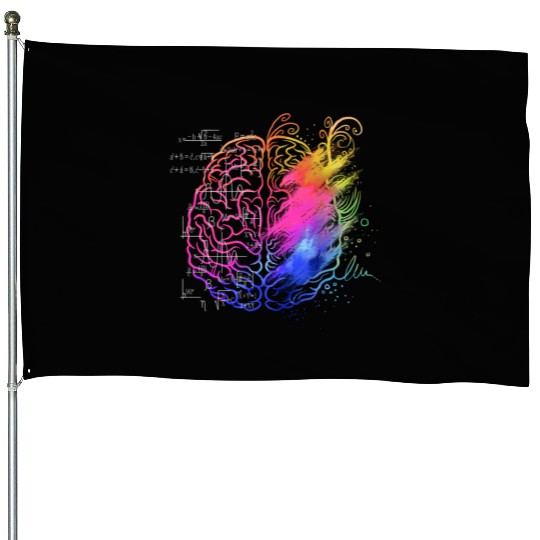 Art Teacher Brain, Math Teacher House Flags