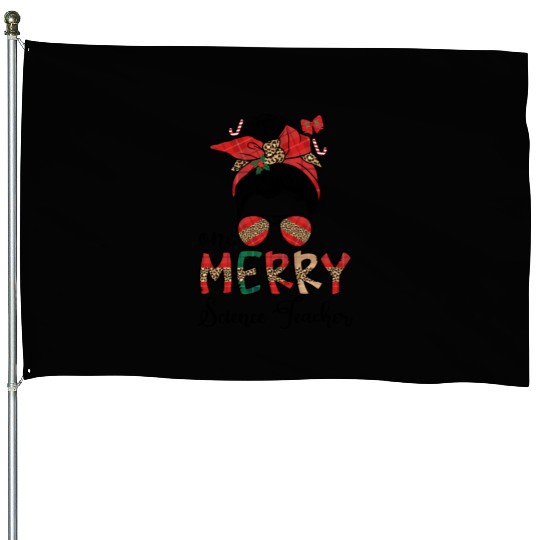 Science Teacher Christmas Science Teaching Xmas House Flags