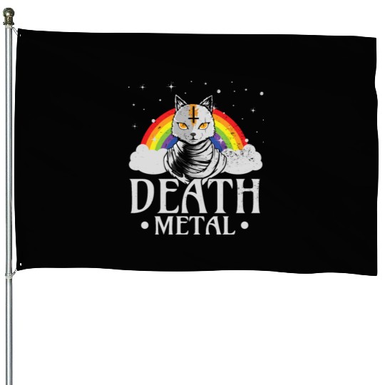 Death Metal Rock Satan Cat For Concerts Festivals House Flags