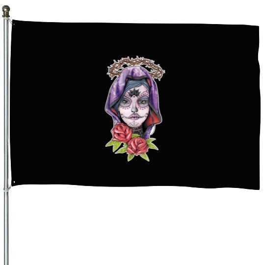 Catrina - day of the dead mexico - halloween House Flags