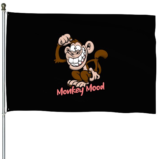 Monkey Mood House Flags