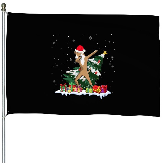 Great Dane Christmas Dabbing Santa Xmas Pajama House Flags