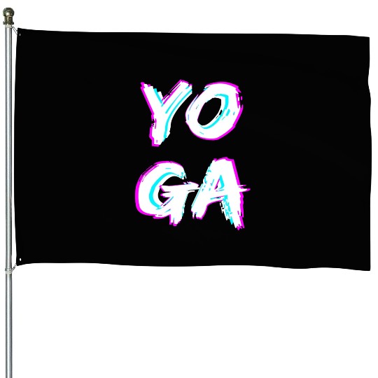 Simple Wild Yoga Black House Flags
