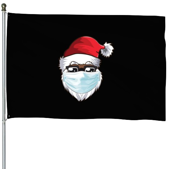 Black African American Christmas 2022 Santa Wearin House Flags